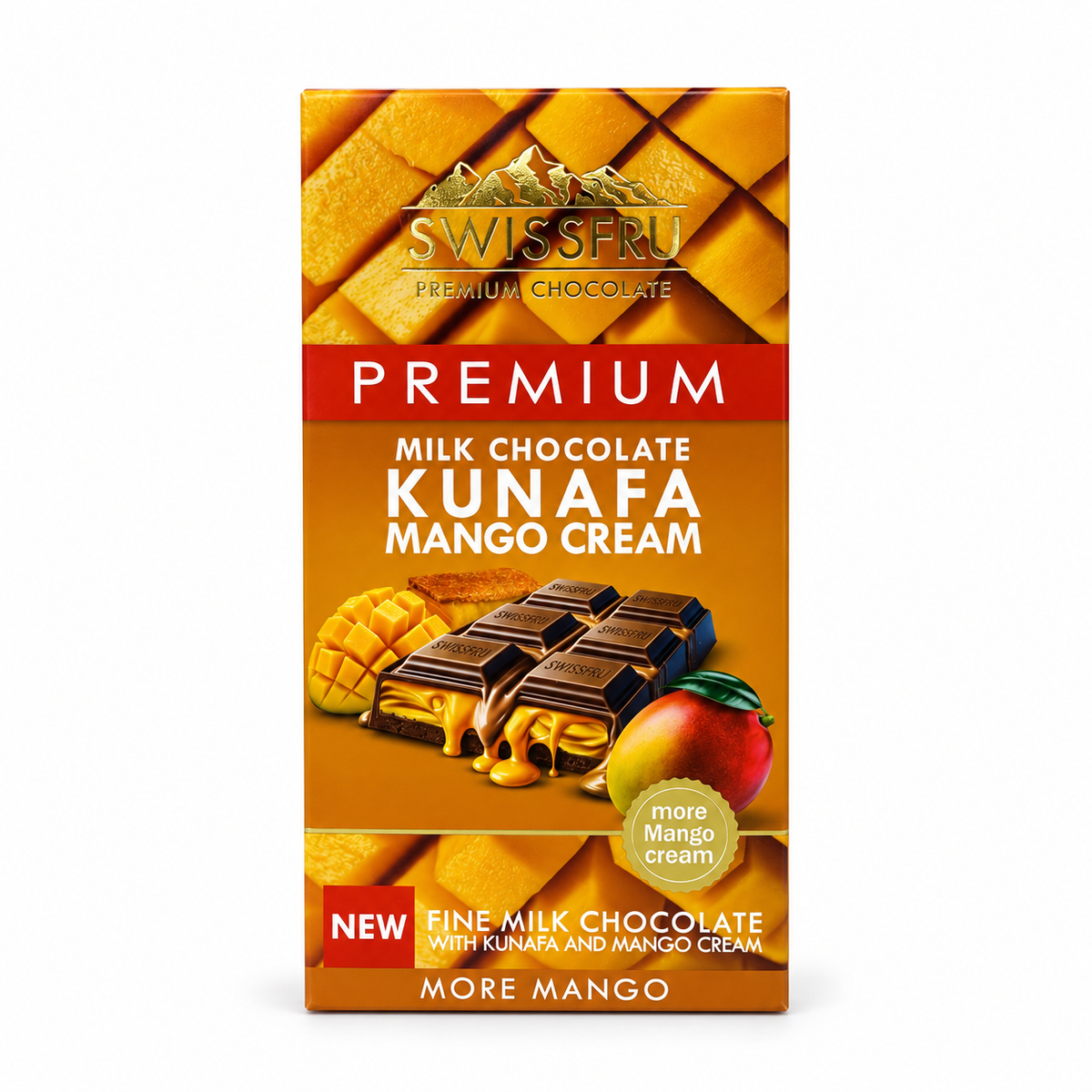 SWISS FRU Milk Chocolate Kunafa Mango Cream