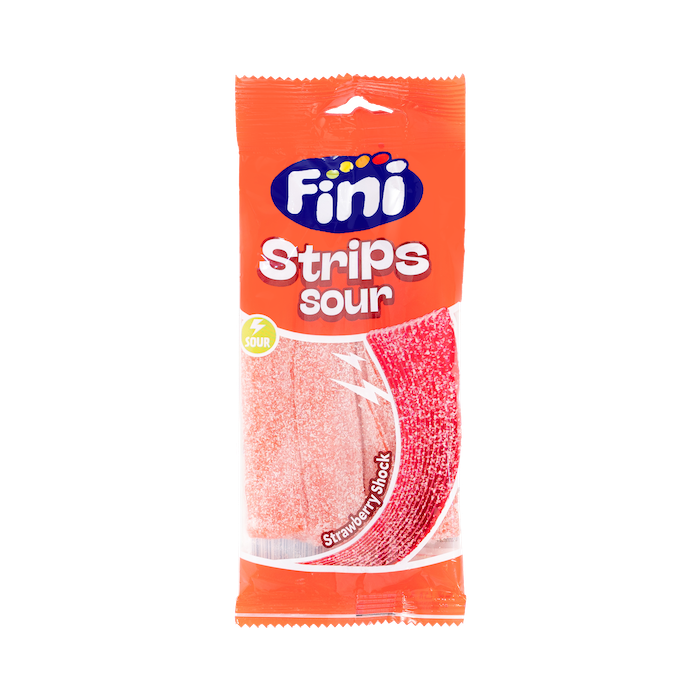 Fini Strips Sour Strawberry Shock Candy (90g)