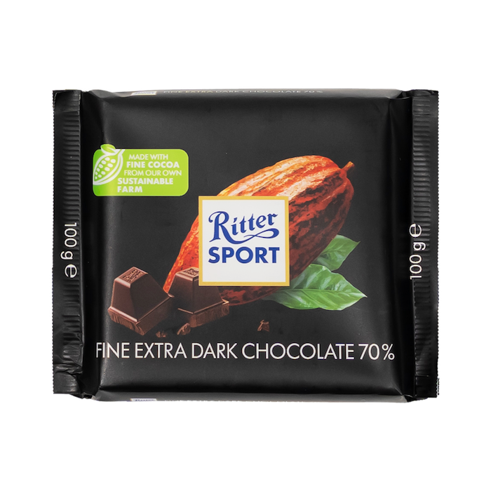 Ritter Sport Fine Extra Dark Chocolate 70% (100g)
