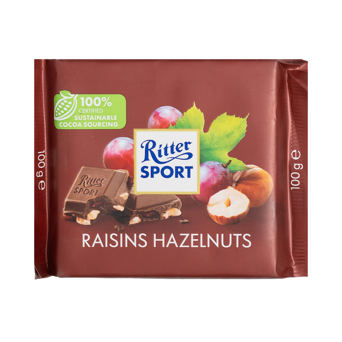 Ritter Sport Raisins Hazelnuts Chocolate (100g)