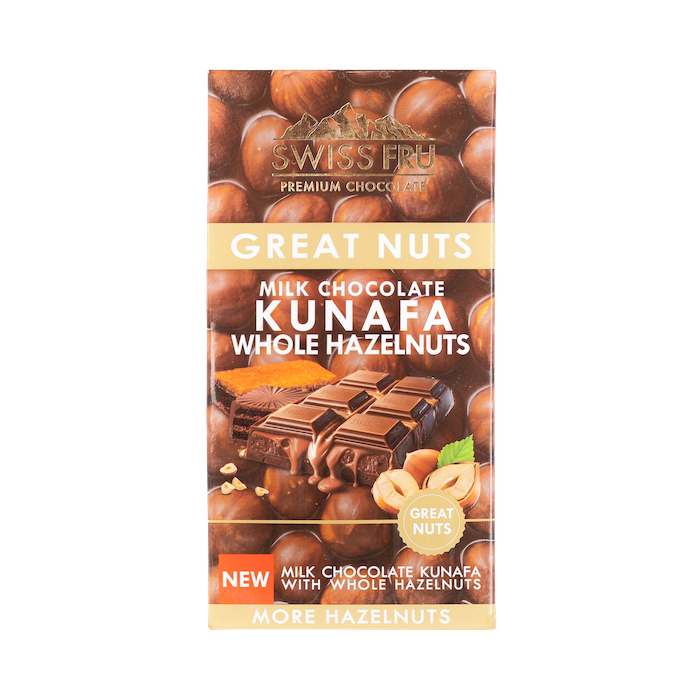 Swiss Fru Kunafa Whole Hazelnut Chocolate (150g)