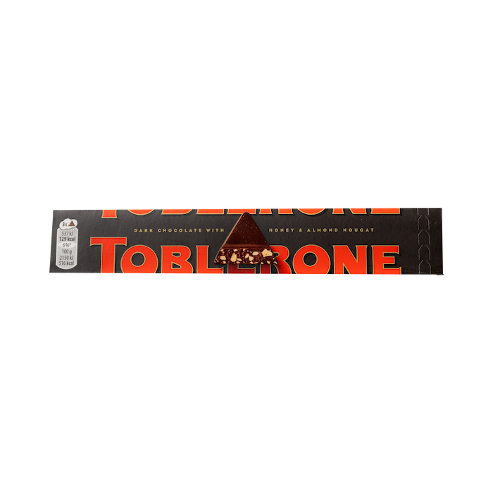 Toblerone Dark Chocolate With Honey & Almond Nougat (100g)