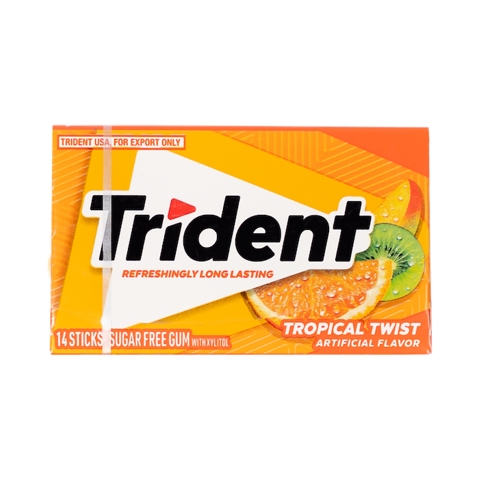 Trident 14 Sticks Sugar Free Tropical Twist Gum (26g)