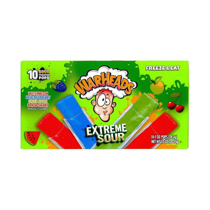 WarHeads Extreme Sour 10 Sour Freezer pops 4 Flavours (283g)