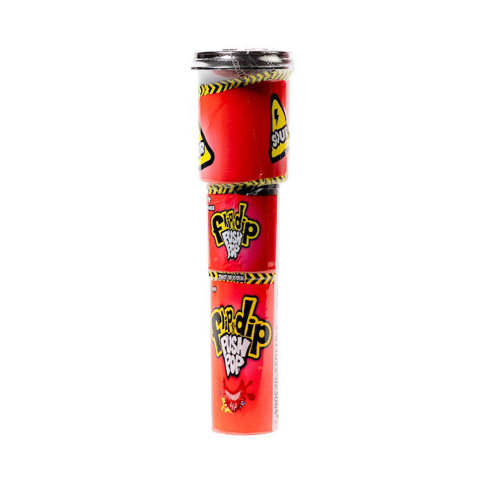 Bazooka Flip & Dip Push Pop Strawberry Lollipop  (25g)