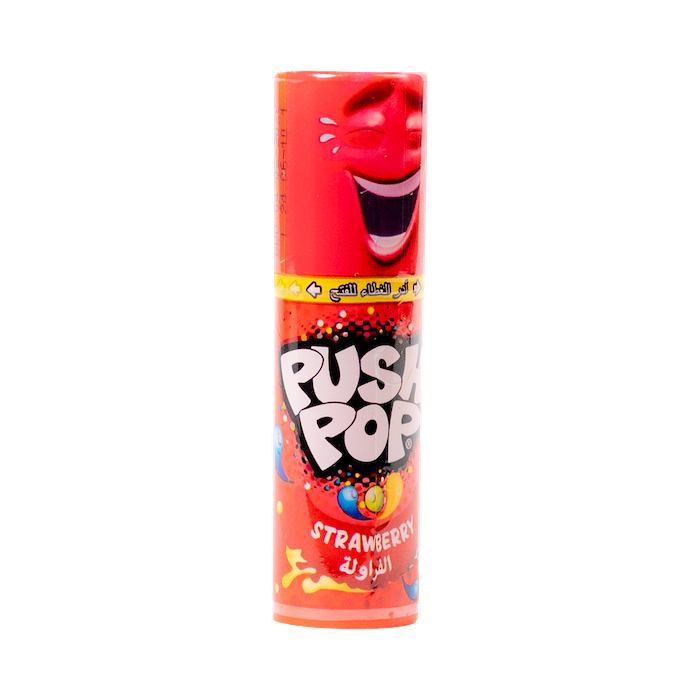 Bazooka Push Pop Strawberry Lollipop (15g)