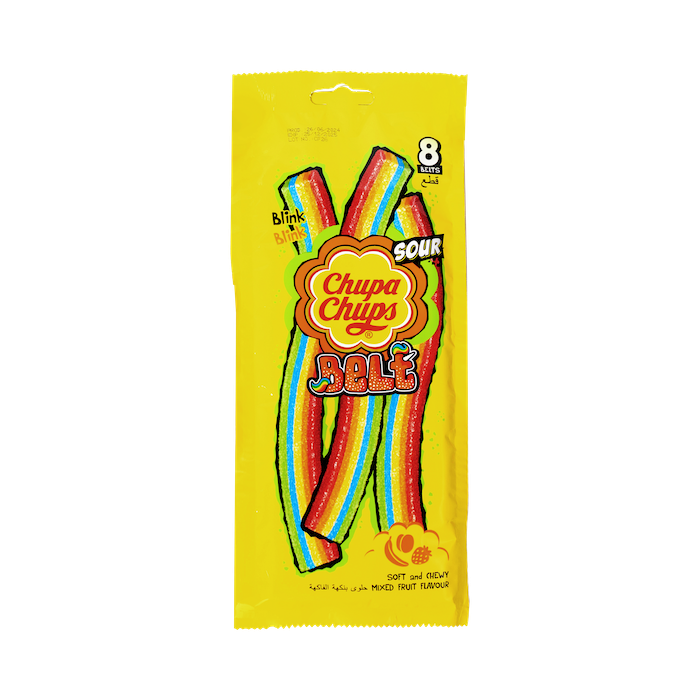 Chupa Chups Sour Belts 8 Pieces Candy (57g)