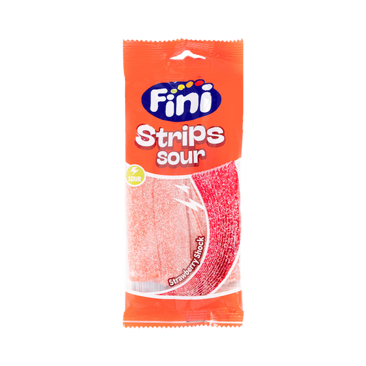 Fini Strips Sour Strawberry Shock Candy (90g)
