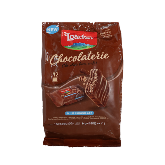 Loacker Chocolate Wafer Biscuits 12 Pieces (114g)