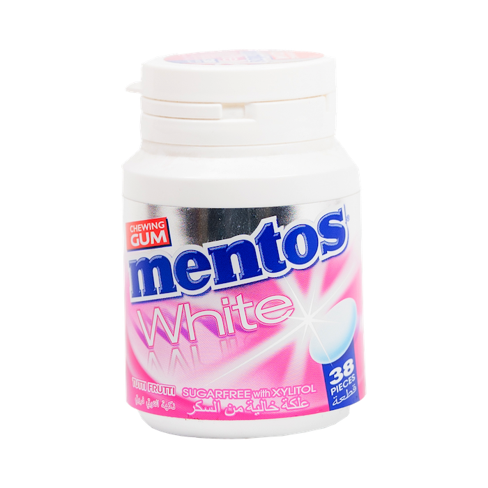 Mentos White Sugar Free Tutti Fruitti Gum (54g)