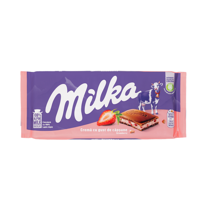 Milka Strawberry Chocolate (100g)