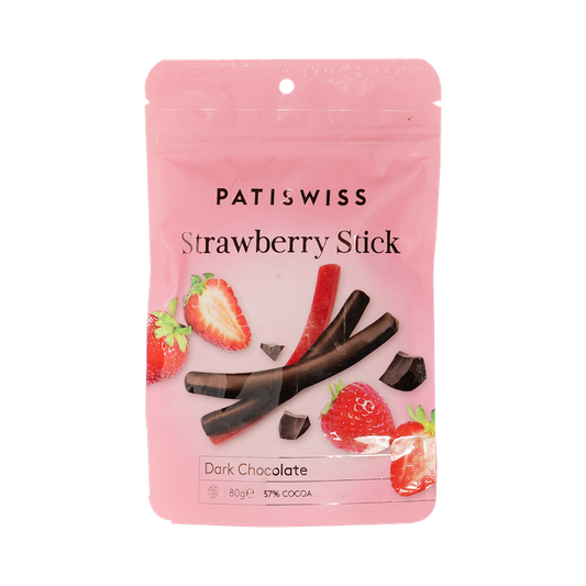 Patiswiss Strawberry Stick Dark Chocolate Candy (80g)