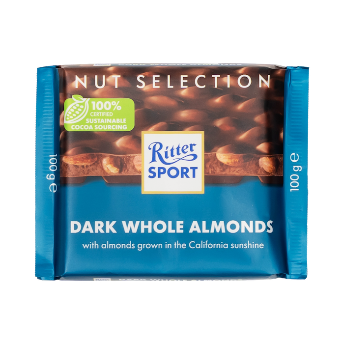 Ritter Sport Dark Whole Almonds Chocolate (100g)