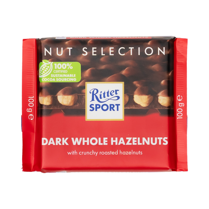 Ritter Sport Dark Whole Hazelnuts Chocolate (100g)