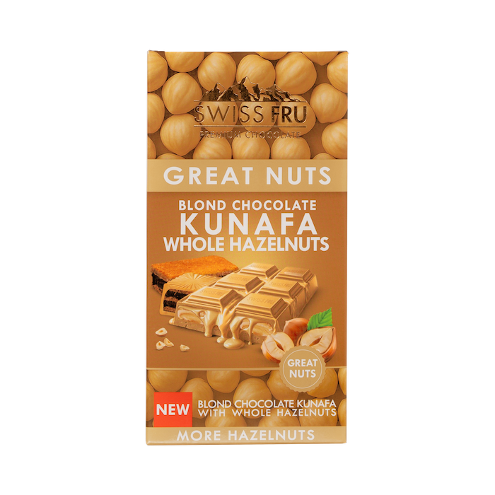 Swiss Fru Kunafa Whole Hazelnuts Chocolate (150g)