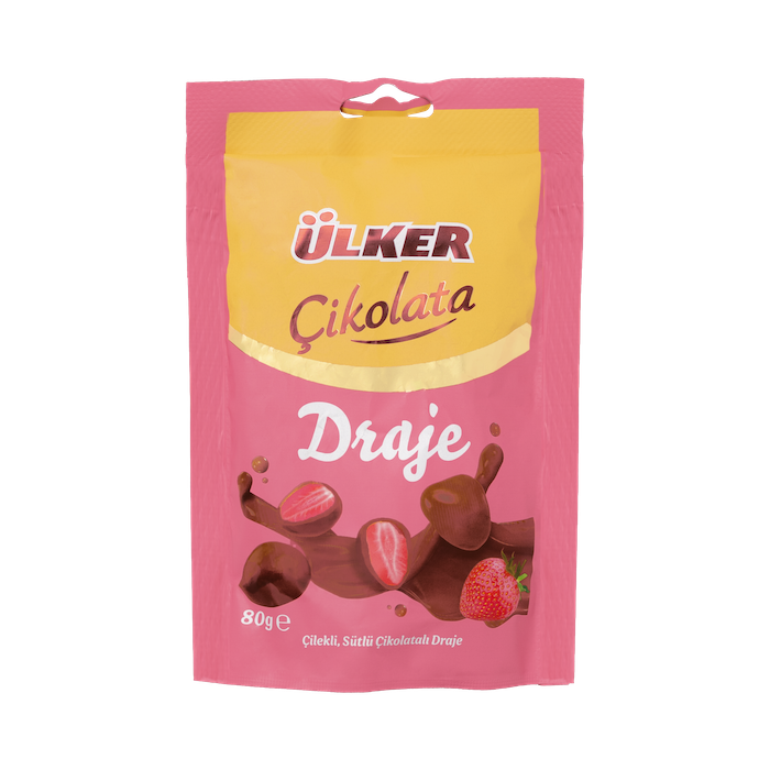 Ulker Chocolate Draje With Strawberry (80g)