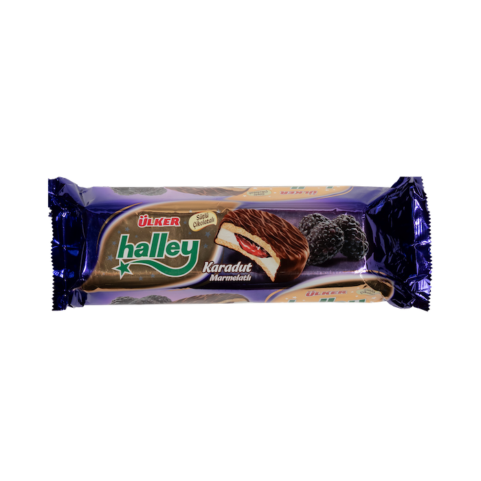 Ulker Halley Black Berry Biscuits With Marshmallow (236g)