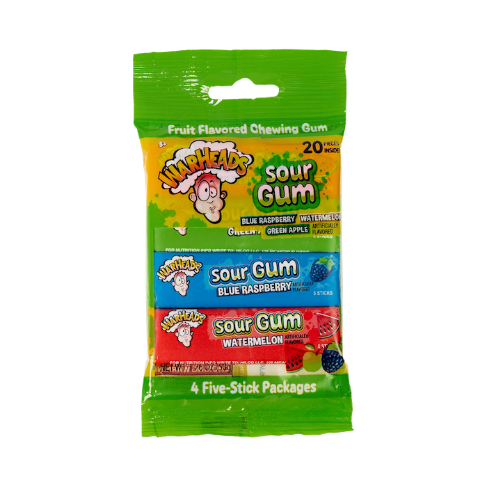 WarHeads Sour Gum 20 pieces Blue Raspberry & Water Melon (50g)